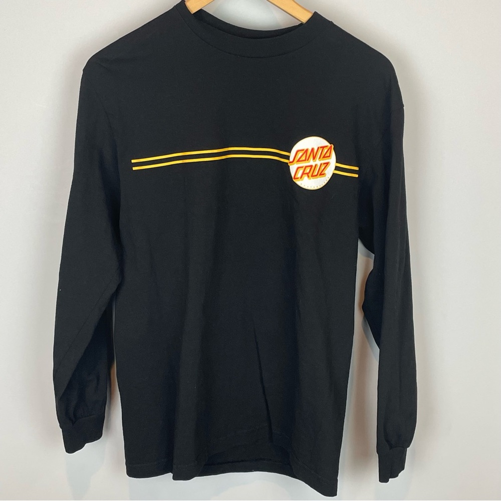 Santa Cruz Dot Long Sleeve T-Shirt - Medium - black with Red, Yellow and White